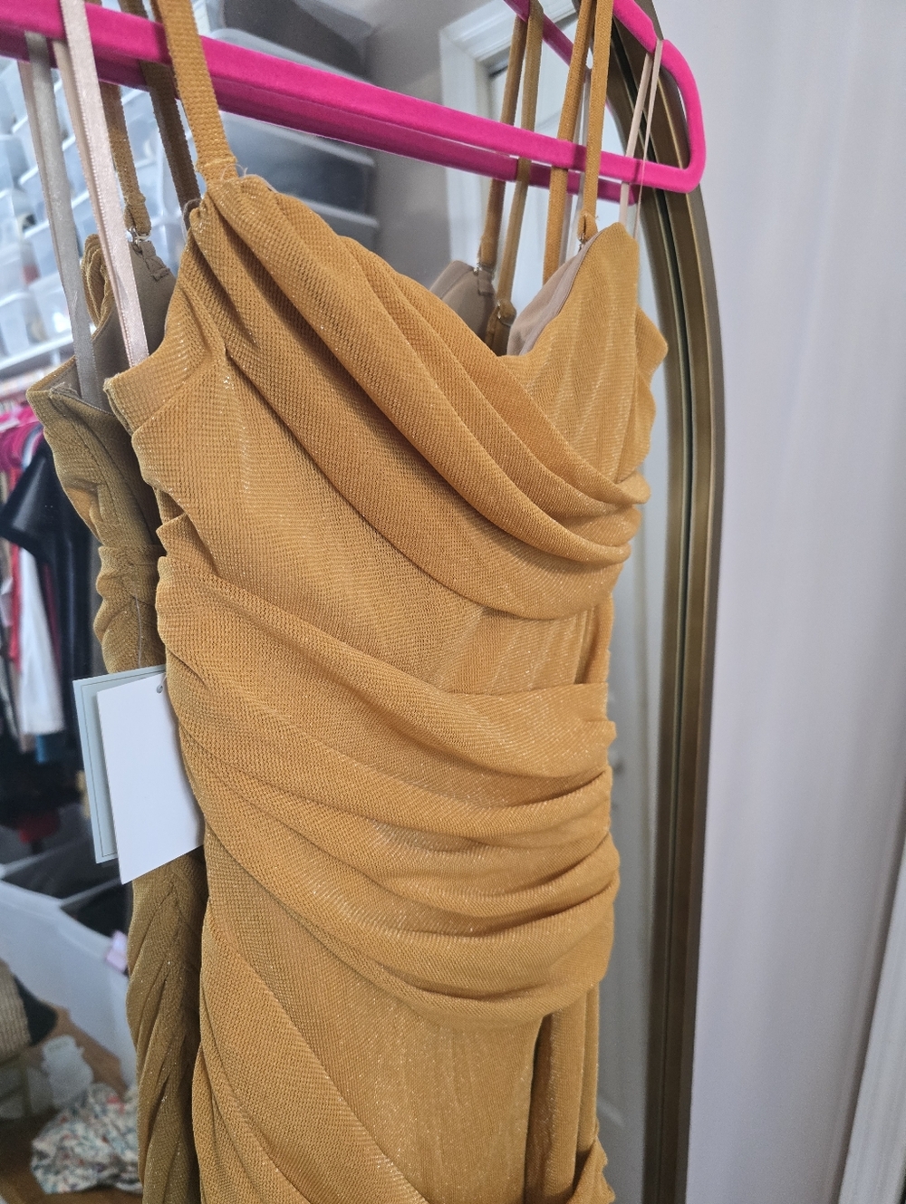 JLUXlabel Dress M - Catalina Lurex Knit Maxi Dress - Yellow - Picture 4 of 5